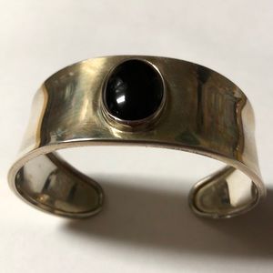 Ónix open cuff silver bracelet CII Mexico